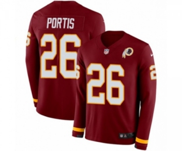 Nike Washington Redskins #26 Clinton Portis Limited Burgundy Therma Long Sleeve NFL Jersey