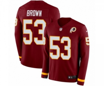 Nike Washington Redskins #53 Zach Brown Limited Burgundy Therma Long Sleeve NFL Jersey