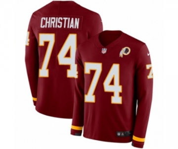 Nike Washington Redskins #74 Geron Christian Limited Burgundy Therma Long Sleeve NFL Jersey