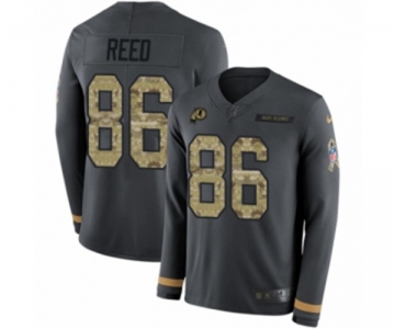 Nike Washington Redskins #86 Jordan Reed Limited Black Salute to Service Therma Long Sleeve NFL Jersey