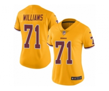 Women Nike Washington Redskins #71 Trent Williams Limited Gold Rush Vapor Untouchable NFL Jersey