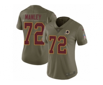Women Nike Washington Redskins #72 Dexter Manley Limited Olive 2017 Salute to Service NFL Jersey
