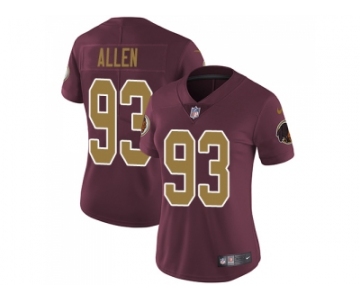 Women Nike Washington Redskins #93 Jonathan Allen Burgundy Red Alternate Stitched NFL Vapor Untouchable Limited Jersey