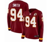 Women Nike Washington Redskins #94 Preston Smith Limited Burgundy Therma Long Sleeve NFL Jersey