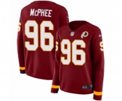 Women Nike Washington Redskins #96 Pernell McPhee Limited Burgundy Therma Long Sleeve NFL Jersey