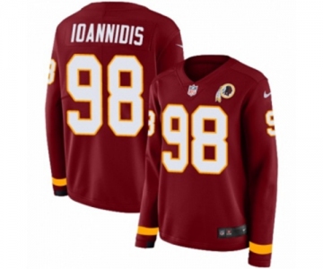 Women Nike Washington Redskins #98 Matt Ioannidis Limited Burgundy Therma Long Sleeve NFL Jersey
