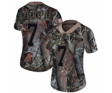 Women Washington Redskins #7 Dwayne Haskins Limited Camo Rush Realtree Football Jersey