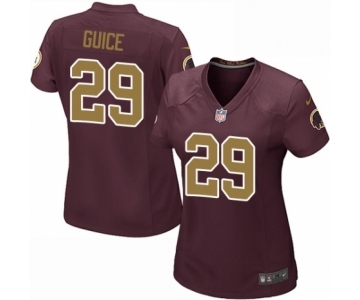 Women's Nike Washington Redskins #29 Derrius Guice Game Burgundy Red Gold Number Alternate 80TH Anniversary NFL Jersey