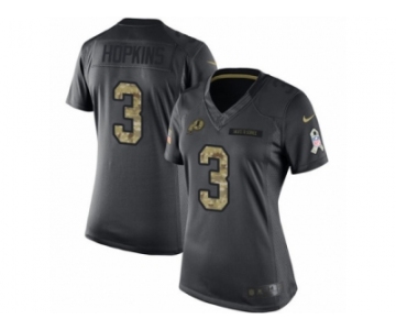 Women's Nike Washington Redskins #3 Dustin Hopkins Limited Black 2016 Salute to Service NFL Jersey