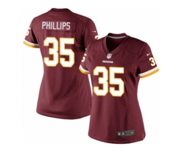 Women's Nike Washington Redskins #35 Dashaun Phillips Limited Burgundy Red Team Color NFL Jersey