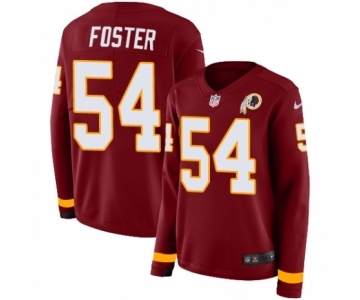 Women's Nike Washington Redskins #54 Mason Foster Limited Burgundy Therma Long Sleeve NFL Jersey