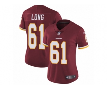 Women's Nike Washington Redskins #61 Spencer Long Vapor Untouchable Limited Burgundy Red Team Color NFL Jersey