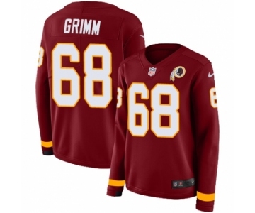 Women's Nike Washington Redskins #68 Russ Grimm Limited Burgundy Therma Long Sleeve NFL Jersey