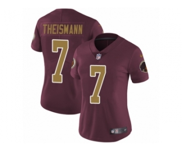 Women's Nike Washington Redskins #7 Joe Theismann Vapor Untouchable Limited Burgundy Red Gold Number Alternate 80TH Anniversary NFL Jersey