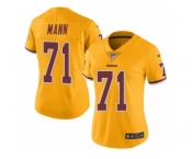 Women's Nike Washington Redskins #71 Charles Mann Limited Gold Rush NFL Jersey