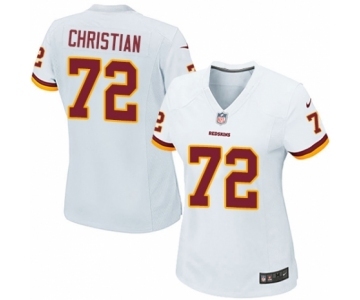 Women's Nike Washington Redskins #72 Geron Christian Game White NFL Jersey