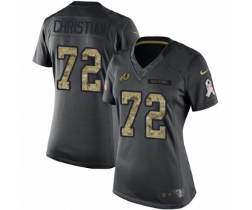 Women's Nike Washington Redskins #72 Geron Christian Limited Black 2016 Salute to Service NFL Jersey