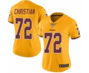 Women's Nike Washington Redskins #72 Geron Christian Limited Gold Rush Vapor Untouchable NFL Jersey