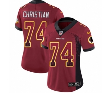 Women's Nike Washington Redskins #74 Geron Christian Limited Red Rush Drift Fashion NFL Jersey
