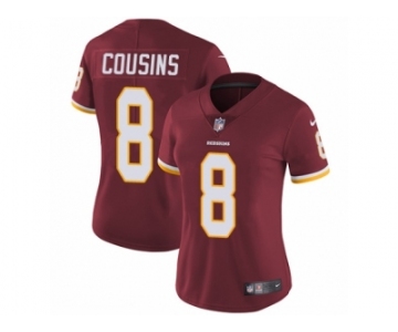 Women's Nike Washington Redskins #8 Kirk Cousins Vapor Untouchable Limited Burgundy Red Team Color NFL Jersey