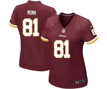 Women's Nike Washington Redskins #81 Art Monk Game Burgundy Red Team Color NFL Jersey
