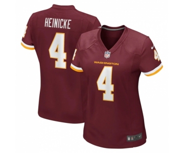 Women's Washington Football Team #4 Taylor Heinicke Nike Burgundy Game Jersey