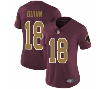 Women's Washington Redskins #18 Trey Quinn Burgundy Red Gold Number Alternate 80TH Anniversary Vapor Untouchable Limited Player Football Jersey