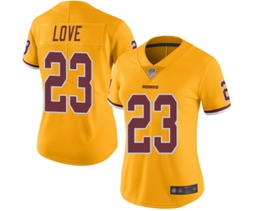 Women's Washington Redskins #23 Bryce Love Limited Gold Rush Vapor Untouchable Football Jersey