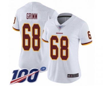 Women's Washington Redskins #68 Russ Grimm White Vapor Untouchable Limited Player 100th Season Football Jersey