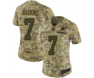 Women's Washington Redskins #7 Dwayne Haskins Limited Camo 2018 Salute to Service Football Jersey