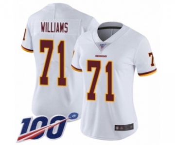 Women's Washington Redskins #71 Trent Williams White Vapor Untouchable Limited Player 100th Season Football Jersey