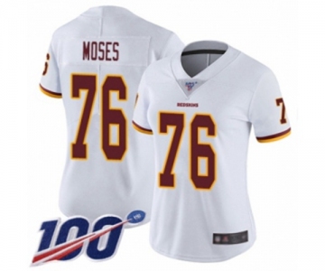 Women's Washington Redskins #76 Morgan Moses White Vapor Untouchable Limited Player 100th Season Football Jersey