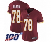 Women's Washington Redskins #78 Wes Martin Burgundy Red Team Color Vapor Untouchable Limited Player 100th Season Football Jersey