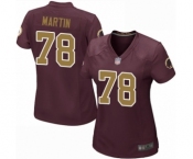 Women's Washington Redskins #78 Wes Martin Game Burgundy Red Gold Number Alternate 80TH Anniversary Football Jersey