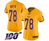 Women's Washington Redskins #78 Wes Martin Limited Gold Rush Vapor Untouchable 100th Season Football Jersey