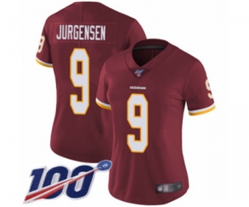 Women's Washington Redskins #9 Sonny Jurgensen Burgundy Red Team Color Vapor Untouchable Limited Player 100th Season Football Jersey