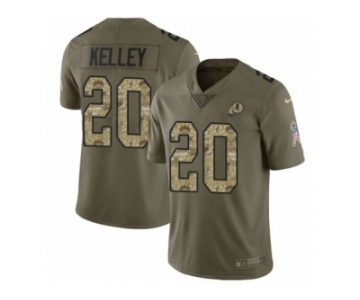 Youth Nike Washington Redskins #20 Rob Kelley Limited Olive Camo 2017 Salute to Service NFL Jersey