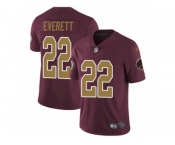 Youth Nike Washington Redskins #22 Deshazor Everett Burgundy Red Gold Number Alternate 80TH Anniversary Vapor Untouchable Limited Player NFL Jersey