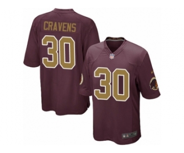 Youth Nike Washington Redskins #30 Su'a Cravens Game Burgundy Red Gold Number Alternate 80TH Anniversary NFL Jersey