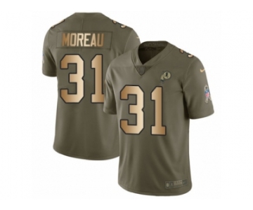 Youth Nike Washington Redskins #31 Fabian Moreau Limited Olive Gold 2017 Salute to Service NFL Jersey
