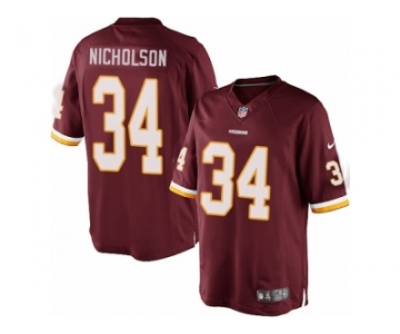 Youth Nike Washington Redskins #34 Montae Nicholson Limited Burgundy Red Team Color NFL Jersey