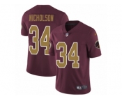 Youth Nike Washington Redskins #34 Montae Nicholson Vapor Untouchable Limited Burgundy Red Gold Number Alternate 80TH Anniversary NFL Jersey
