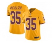 Youth Nike Washington Redskins #35 Montae Nicholson Limited Gold Rush Vapor Untouchable NFL Jersey