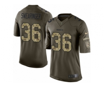 Youth Nike Washington Redskins #36 D.J. Swearinger Limited Green Salute to Service NFL Jersey