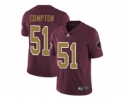 Youth Nike Washington Redskins #51 Will Compton Vapor Untouchable Limited Burgundy Red Gold Number Alternate 80TH Anniversary NFL Jersey