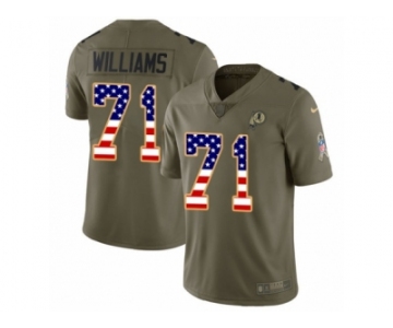 Youth Nike Washington Redskins #71 Trent Williams Limited Olive USA Flag 2017 Salute to Service NFL Jersey
