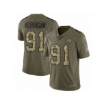 Youth Nike Washington Redskins #91 Ryan Kerrigan Limited Olive Camo 2017 Salute to Service NFL Jersey