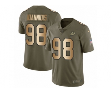 Youth Nike Washington Redskins #98 Matthew Ioannidis Limited Oliv Gold 2017 Salute to Service NFL Jersey