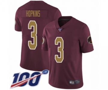 Youth Washington Redskins #3 Dustin Hopkins Burgundy Red Gold Number Alternate 80TH Anniversary Vapor Untouchable Limited Player 100th Season Football Jers