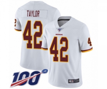 Youth Washington Redskins #42 Charley Taylor White Vapor Untouchable Limited Player 100th Season Football Jersey